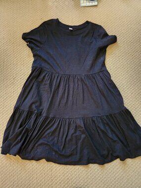 Old Navy Cotton Tiered Dress Black